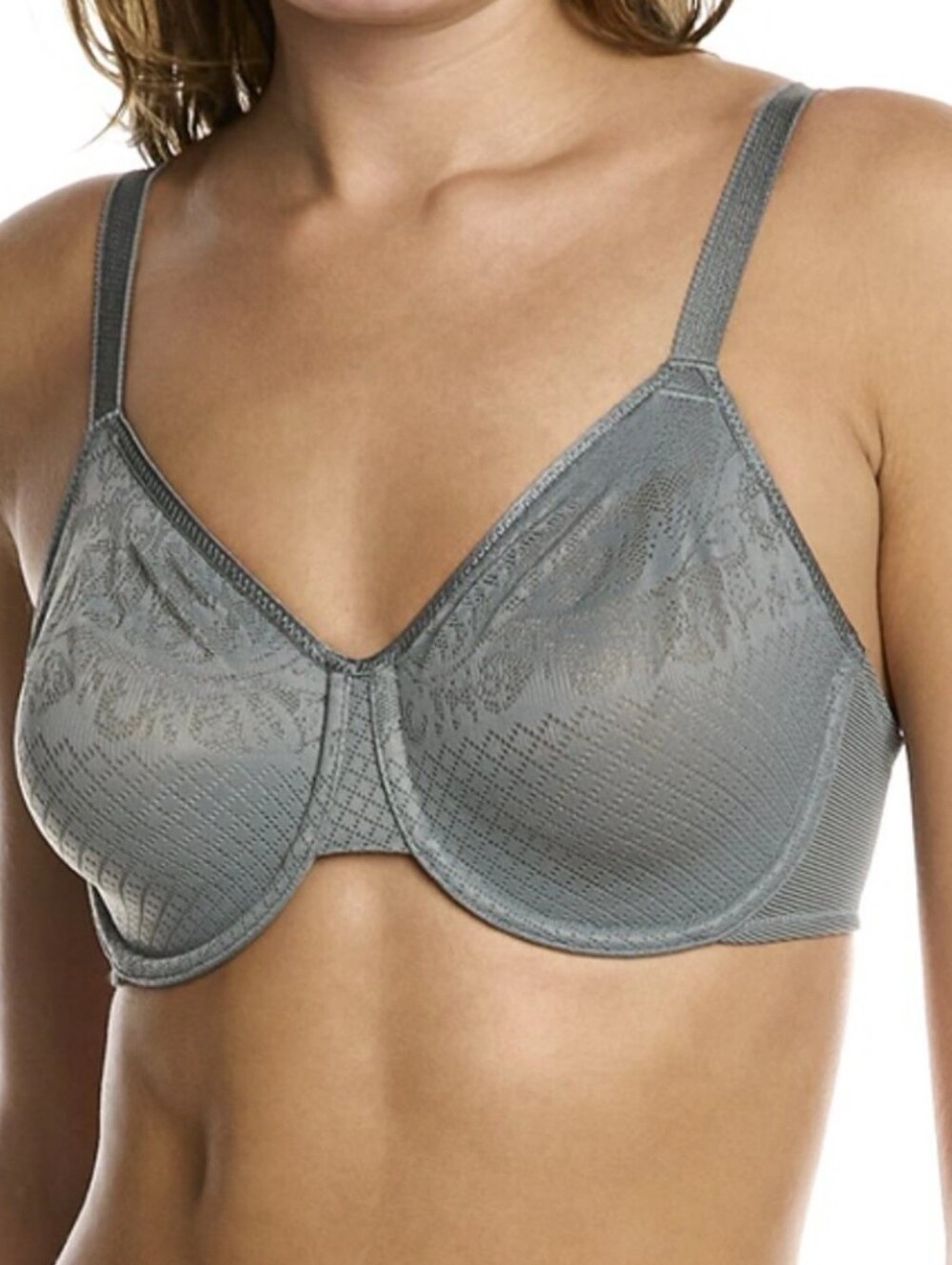 NEW Wacoal gray visual effects minimizer unlined bra 857210 34DD